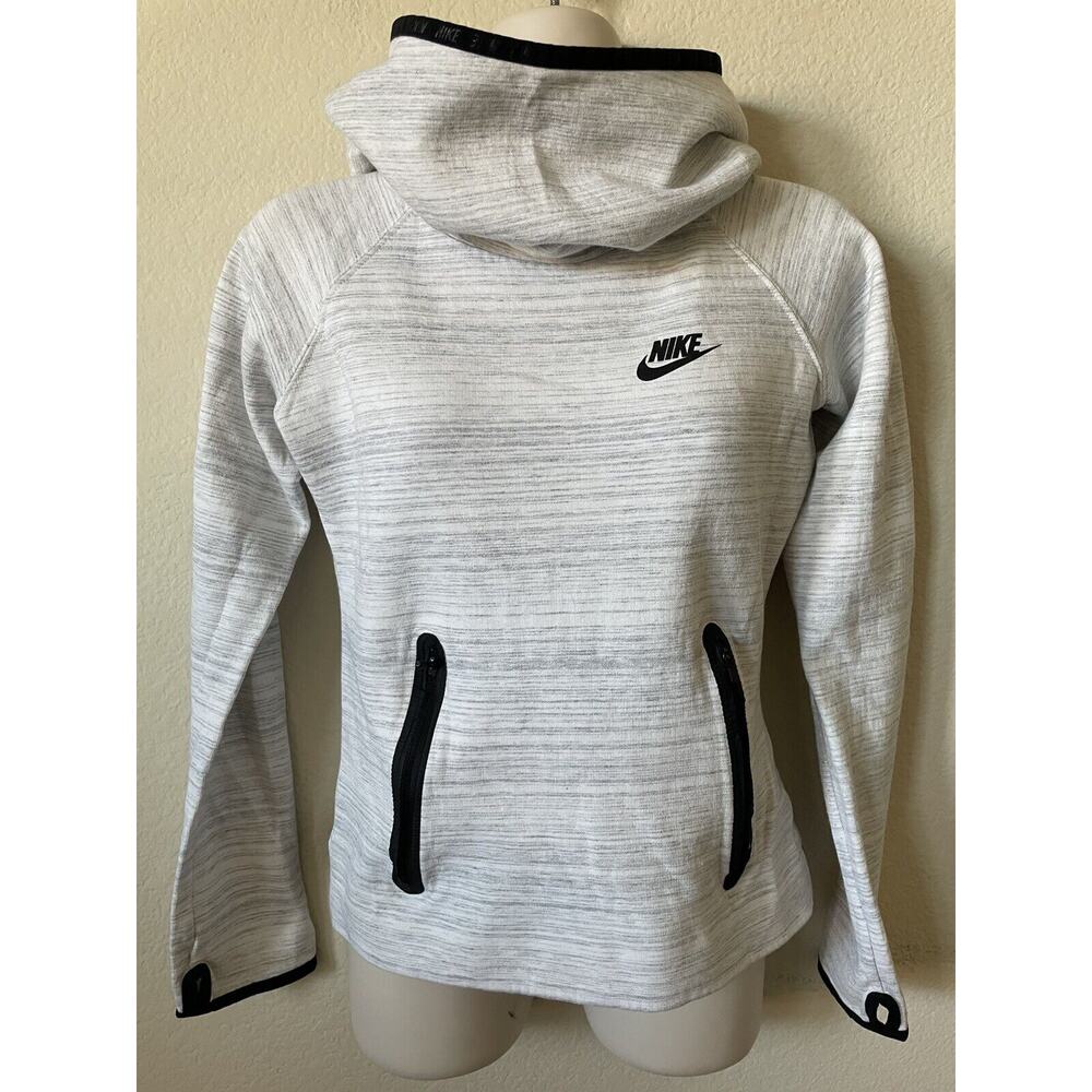 Nike Heather Gray Tech Fleece Long Sleeve Funnel Neck Hoodie Sweatshirt Size XS